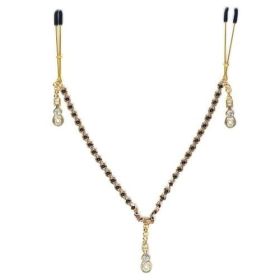 TWEEZER CLAMP W/3 PENDANTS & BEADED CHAIN