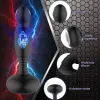 Liquid Silicone Wearable With Remote 10 Modes Recharge Pulling Butt Plug Dildo Mute Toy For Women Men-Black