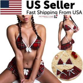 Sexy Lingerie School Girl Sleepwear Dress Nightwear Underwear Babydoll Women USA (Sizes: XL)